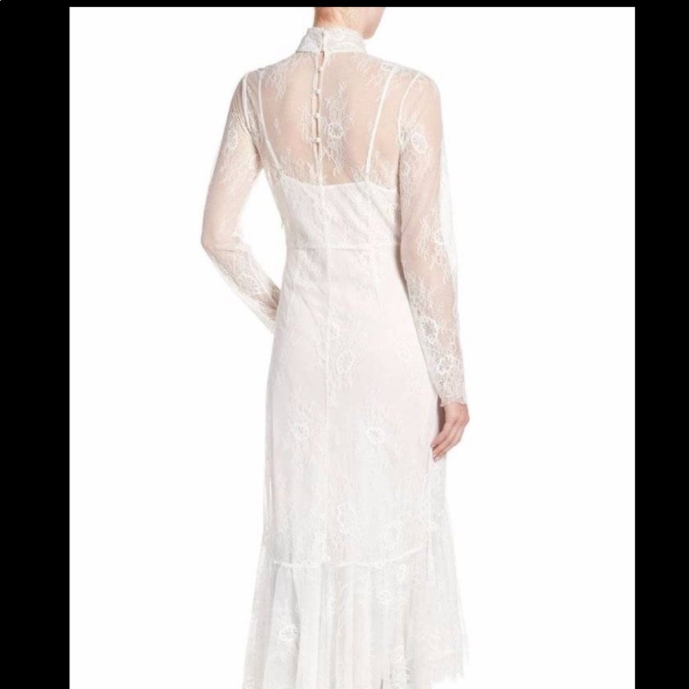 Olivia Palermo Victorian lace mermaid midi dress